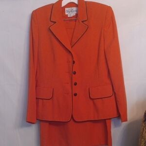 Oleg Cassini Orange Blazer Suit Jacket